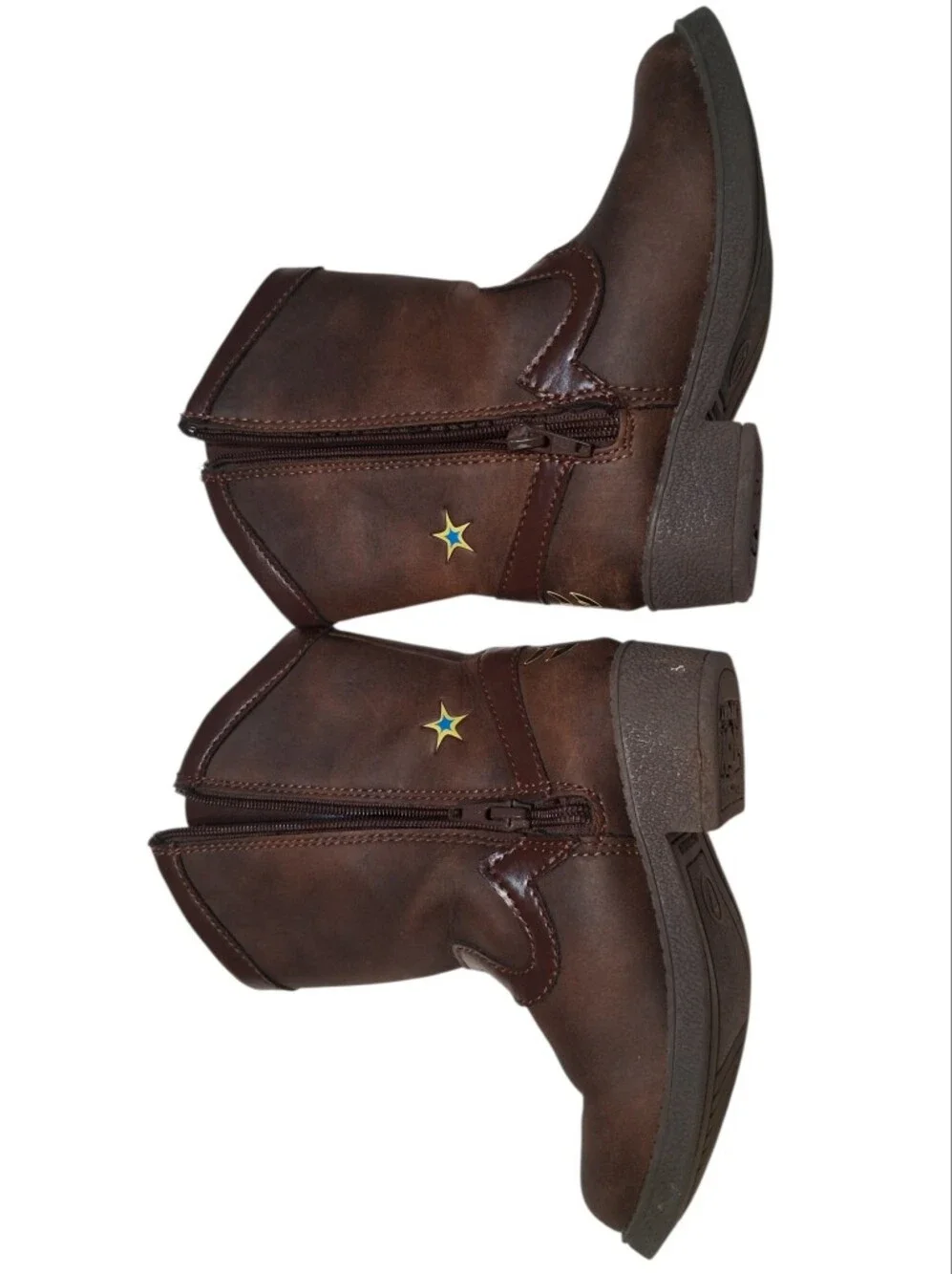 Disney Pixar Toy Story Woody Cowboy Western Brown Boots Kids  Size 7